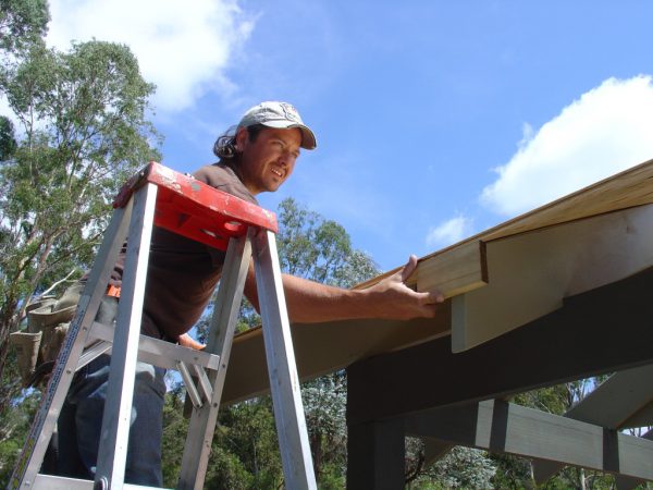 Check that the plywood's bottom edge is flush with the fascia